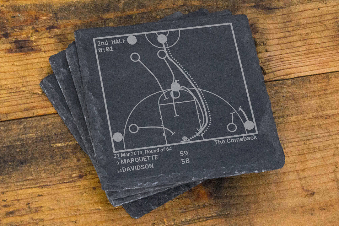Greatest Marquette Basketball Plays: Slate Coasters (Set of 4)