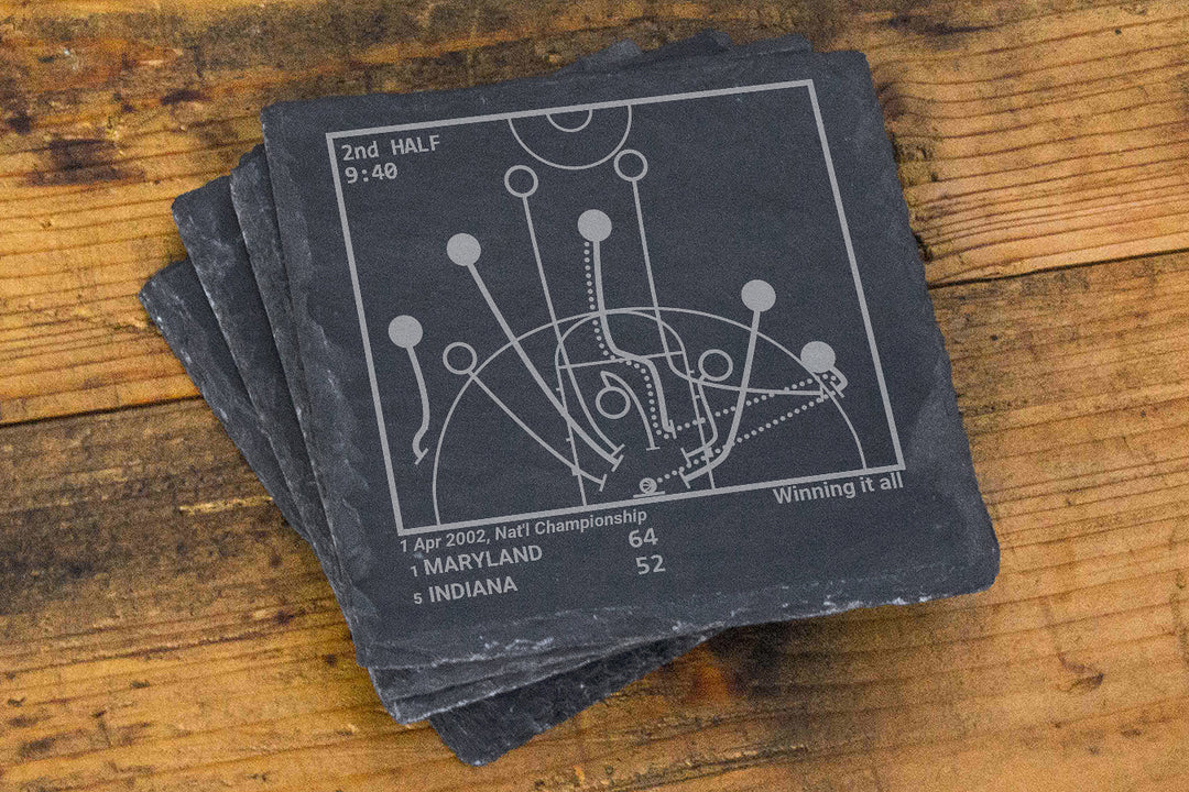 Greatest Maryland Basketball Plays: Slate Coasters (Set of 4)