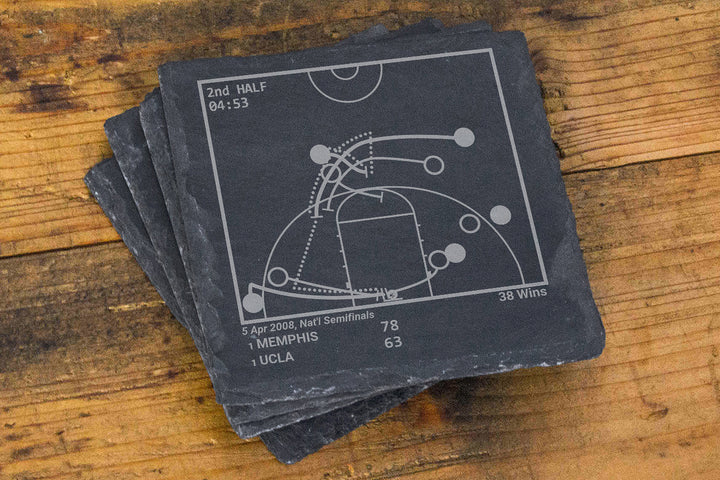 Greatest Memphis Basketball Plays: Slate Coasters (Set of 4)