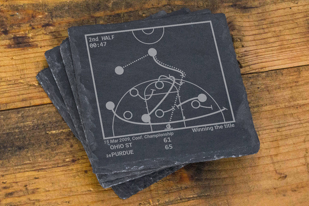 Greatest Purdue Basketball Plays: Slate Coasters (Set of 4)