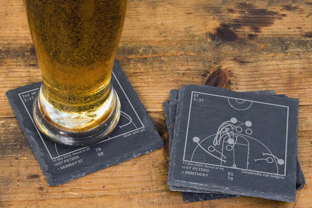 Greatest St. Peter's Basketball Plays: Slate Coasters (Set of 4)