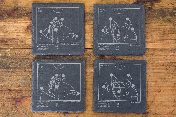 Greatest St. Peter's Basketball Plays: Slate Coasters (Set of 4)