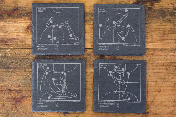 Greatest Syracuse Basketball Plays: Slate Coasters (Set of 4)