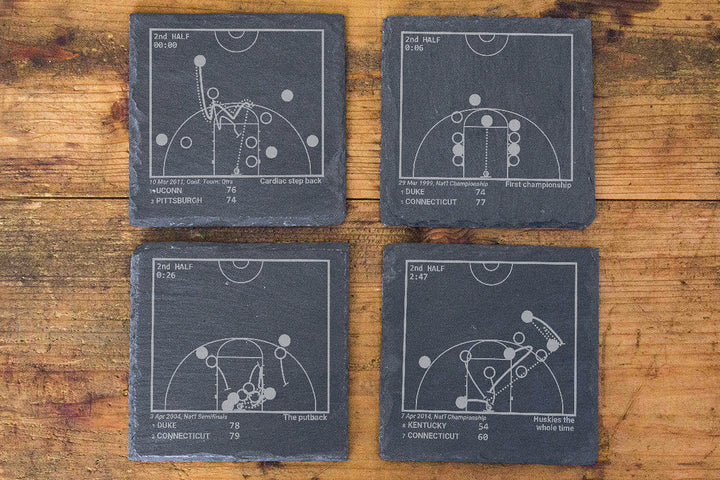 Greatest UCONN Basketball Plays: Slate Coasters (Set of 4)