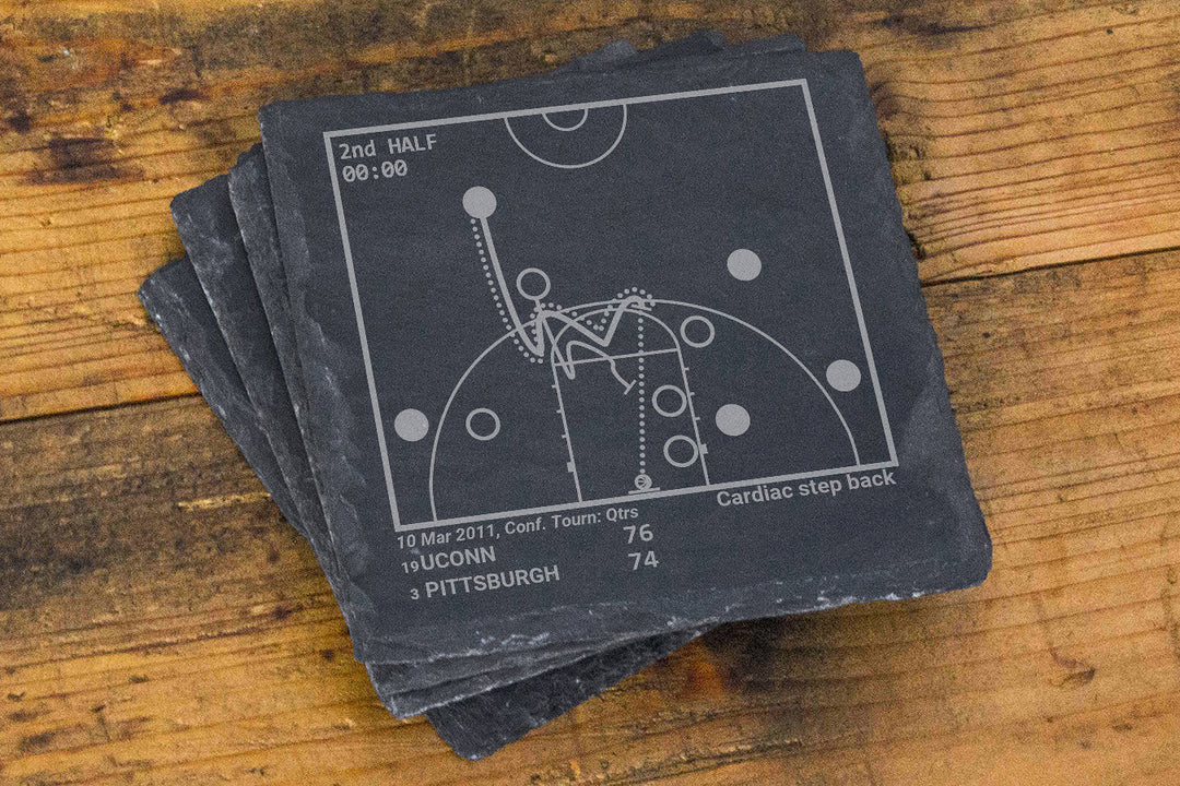 Greatest UCONN Basketball Plays: Slate Coasters (Set of 4)