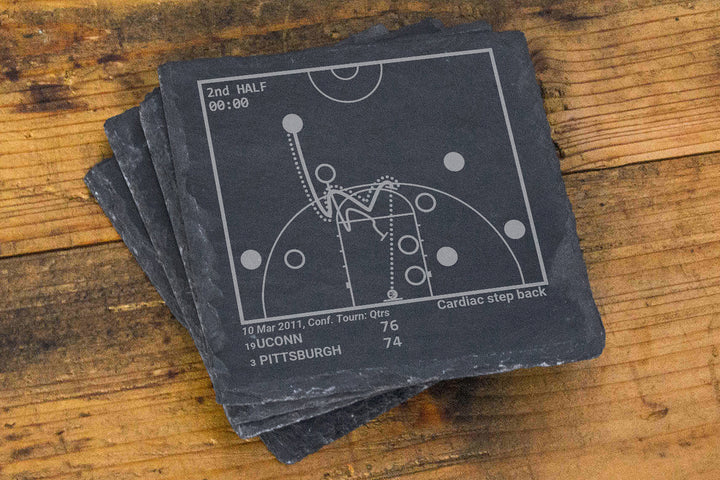 Greatest UCONN Basketball Plays: Slate Coasters (Set of 4)