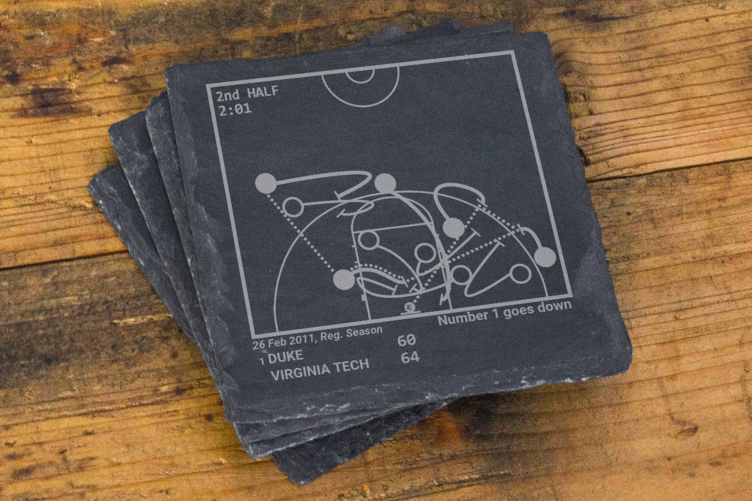 Greatest Virginia Tech Basketball Plays: Slate Coasters (Set of 4)