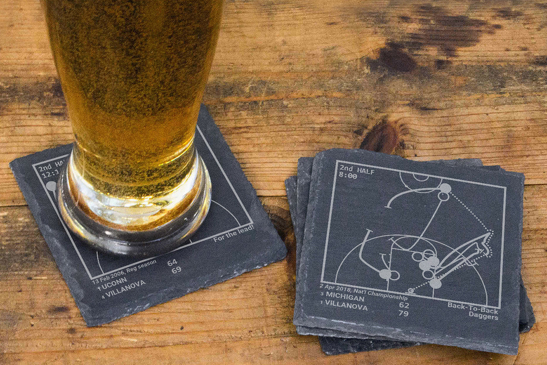 Greatest Villanova Basketball Plays: Slate Coasters (Set of 4)