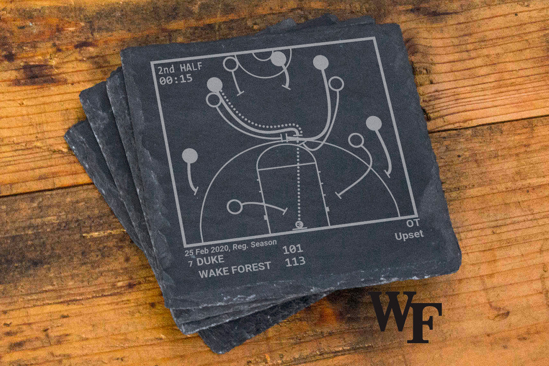 Wake Forest Basketball Greatest Plays: Slate Coasters (Set of 4)