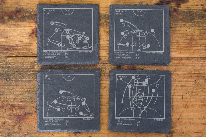 Greatest West Virginia Basketball Plays: Slate Coasters (Set of 4)
