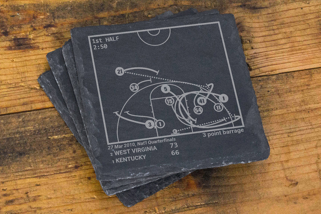 Greatest West Virginia Basketball Plays: Slate Coasters (Set of 4)