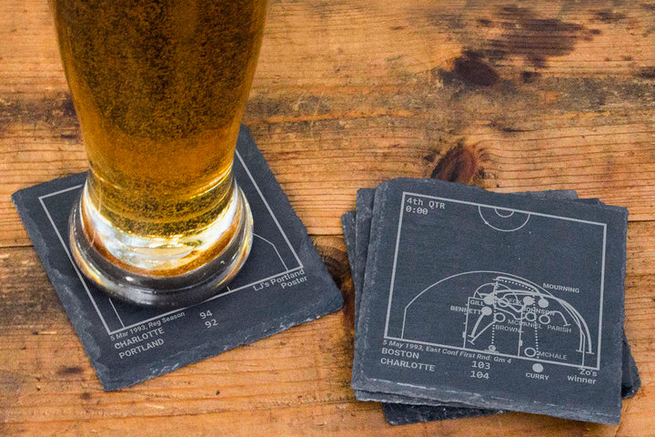 Charlotte Hornets Greatest Plays: Slate Coasters (Set of 4)