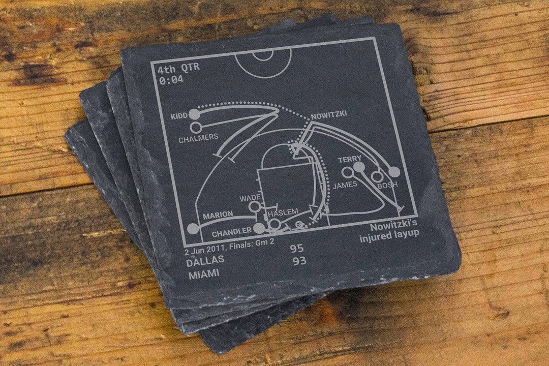 Dallas Mavericks Greatest Plays: Slate Coasters (Set of 4)