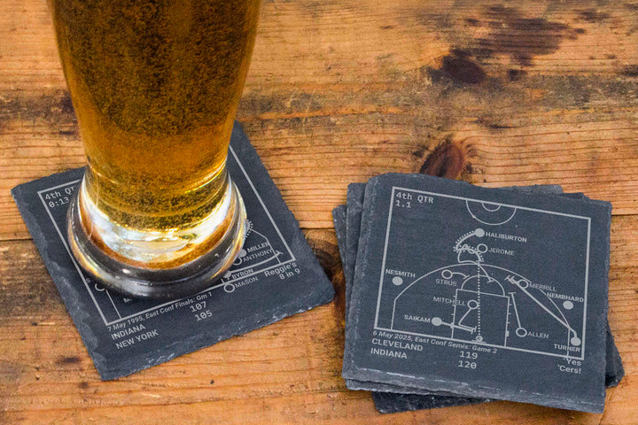 Indiana Pacers Greatest Plays: Slate Coasters (Set of 4)