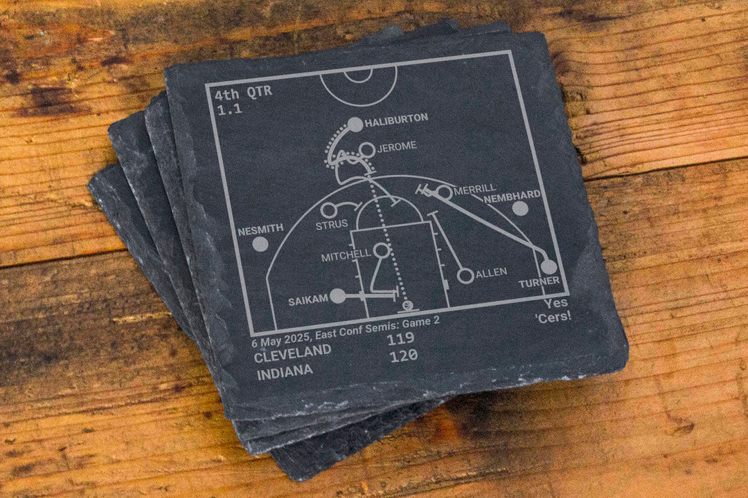 Indiana Pacers Greatest Plays: Slate Coasters (Set of 4)