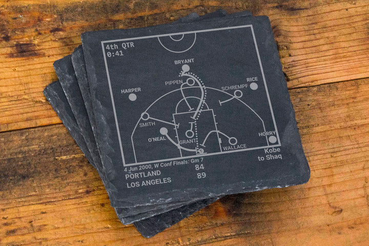 Los Angeles Lakers Greatest Plays: Slate Coasters (Set of 4)