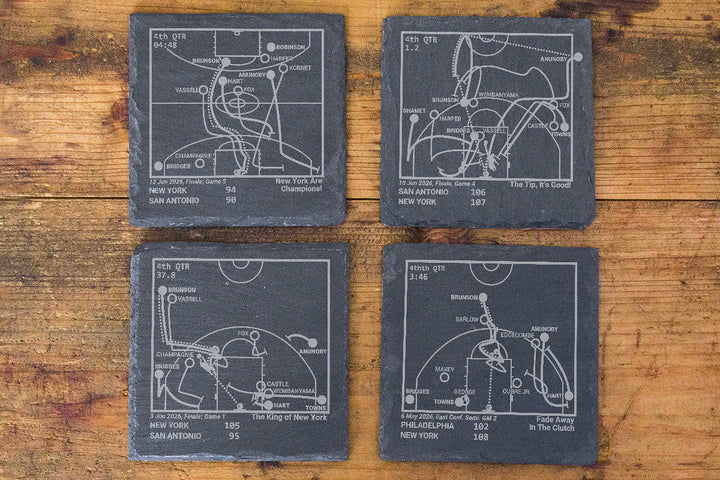 <b>2026 Champions</b> Knicks Plays: Slate Coasters (Set of 4)