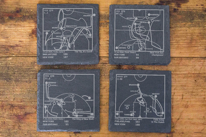 <b>2026 Champions</b> Knicks Plays: Slate Coasters (Set of 4)