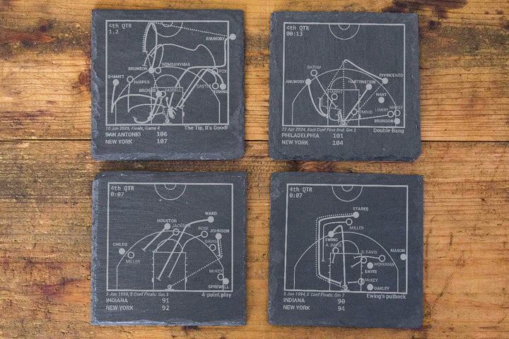 New York Knicks Greatest Plays: Slate Coasters (Set of 4)
