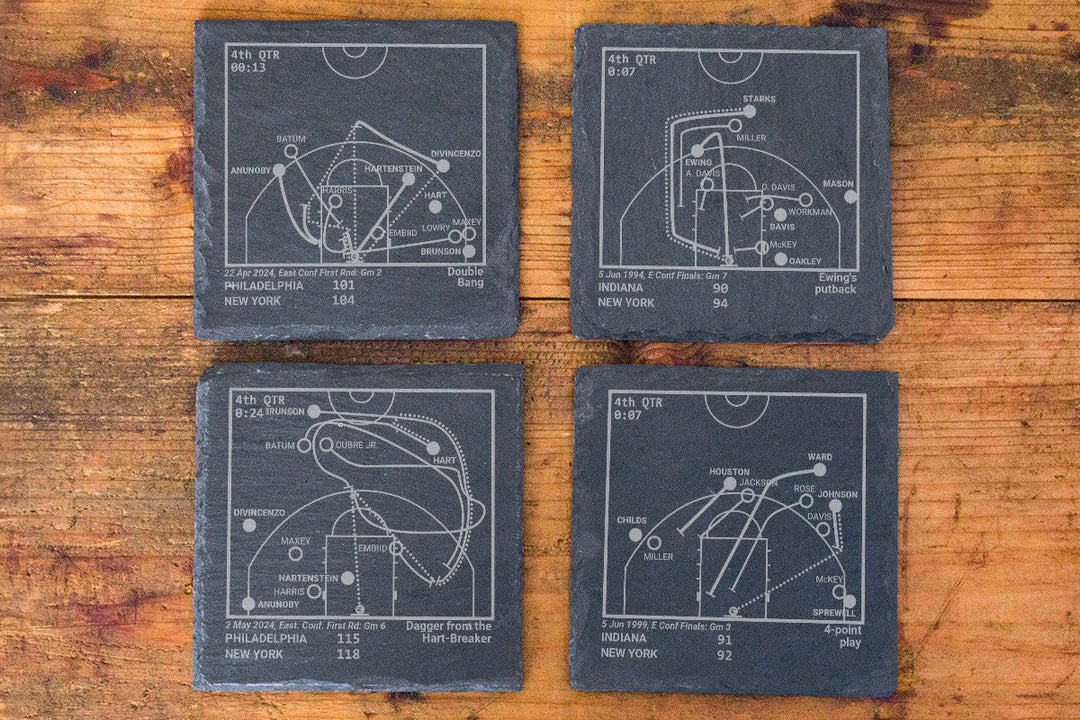 New York Knicks Greatest Plays: Slate Coasters (Set of 4)