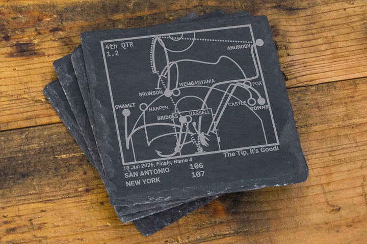New York Knicks Greatest Plays: Slate Coasters (Set of 4)