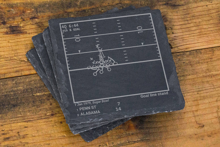 Greatest Alabama Football Vintage Plays: Slate Coasters (Set of 4)