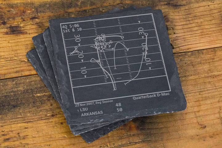 Greatest Arkansas Football Plays: Slate Coasters (Set of 4)
