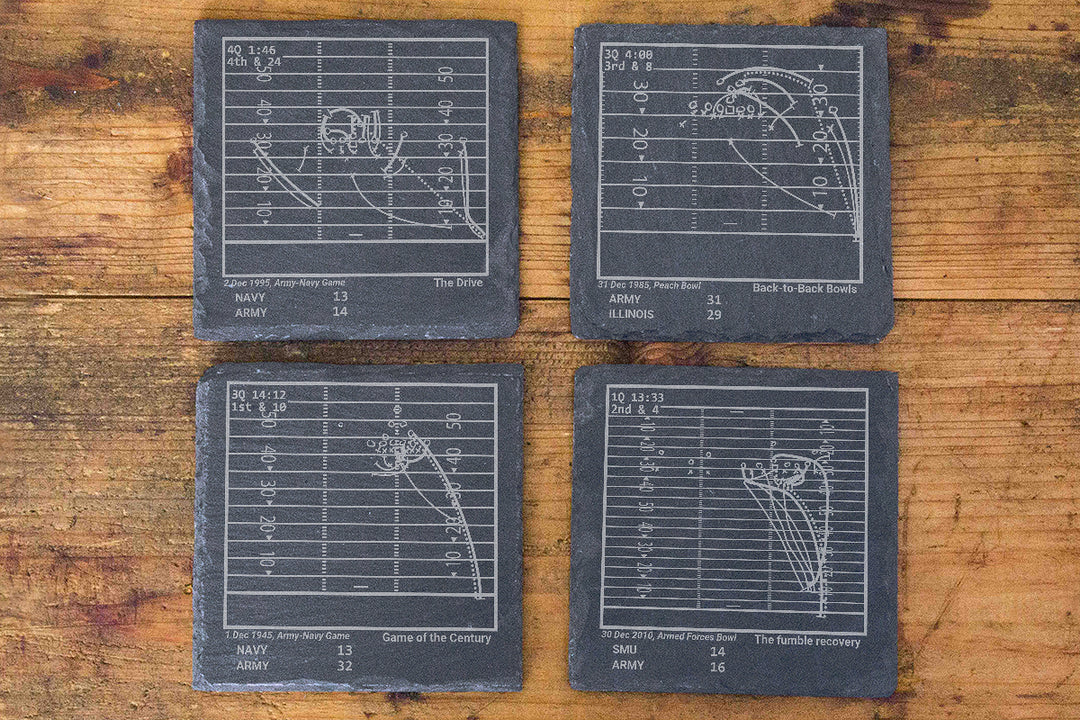Greatest Army Football Plays: Slate Coasters (Set of 4)