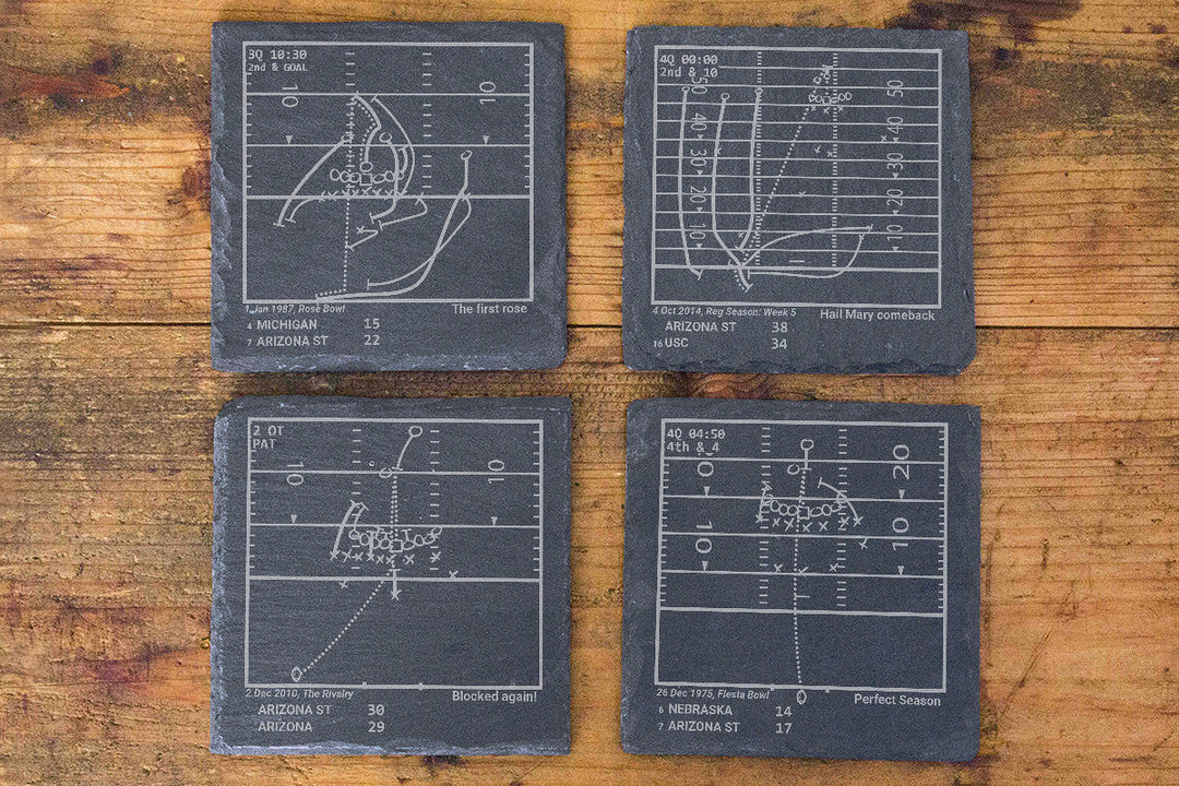 Greatest Arizona State Football Plays: Slate Coasters (Set of 4)