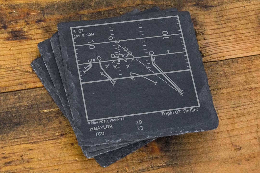 Greatest Baylor Football Plays: Slate Coasters (Set of 4)