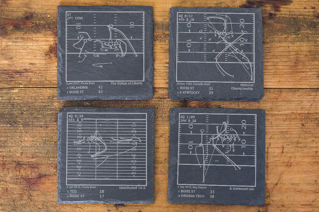 Greatest Boise State Football Plays: Slate Coasters (Set of 4)