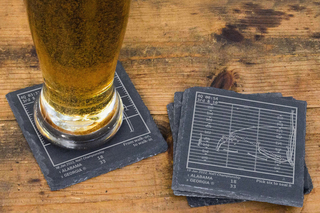 <b>2022 Champions</b> Georgia Football Plays: Slate Coasters (Set of 4)