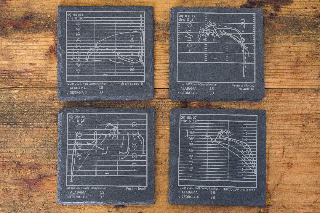 <b>2022 Champions</b> Georgia Football Plays: Slate Coasters (Set of 4)