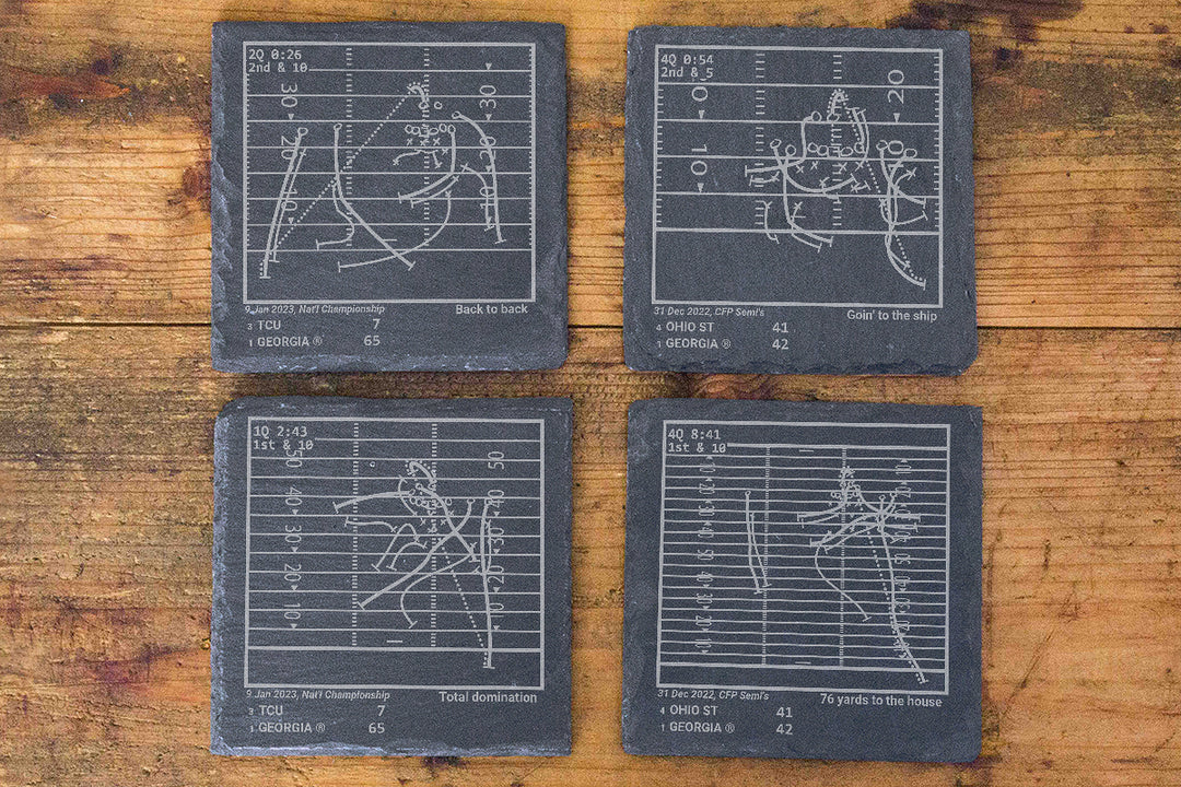 <b>2023 Champions</b> Georgia Football Plays: Slate Coasters (Set of 4)
