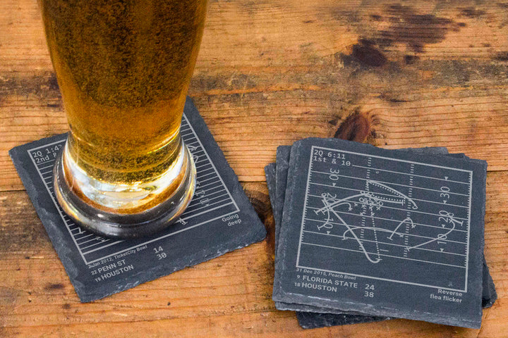 Houston Football Greatest Plays: Slate Coasters (Set of 4)