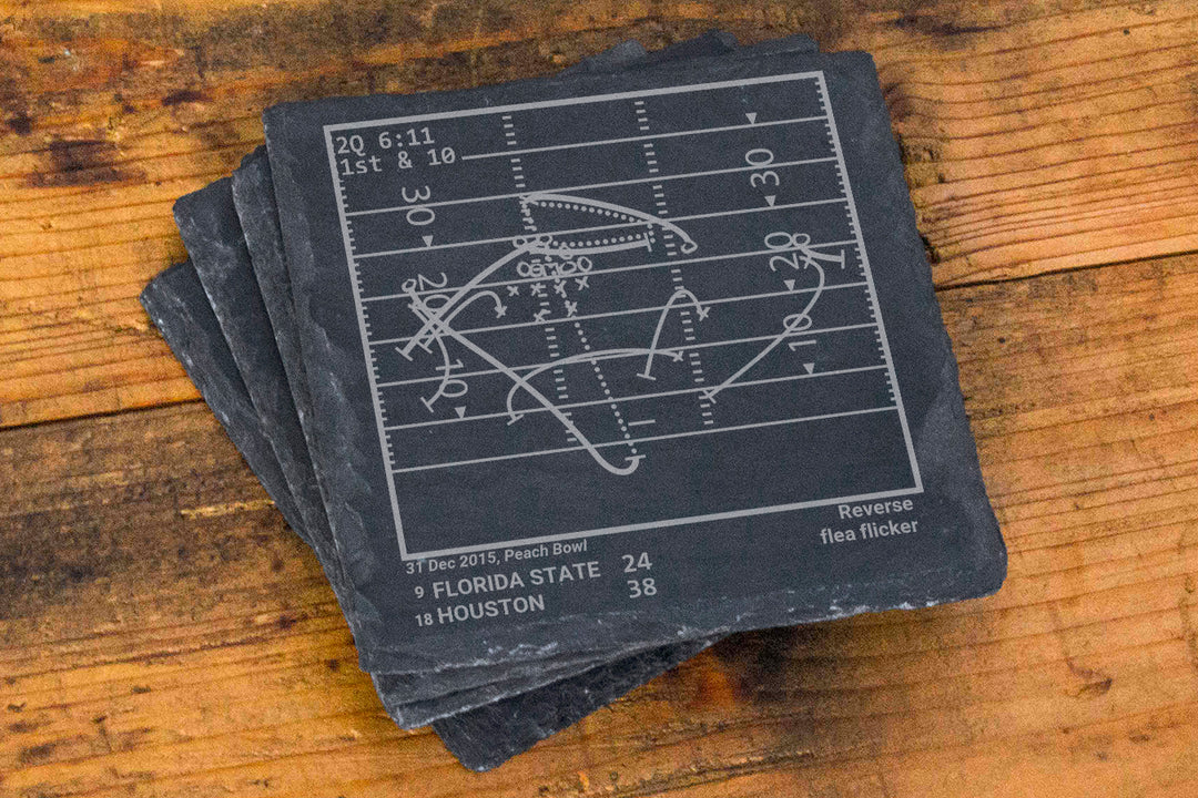 Houston Football Greatest Plays: Slate Coasters (Set of 4)