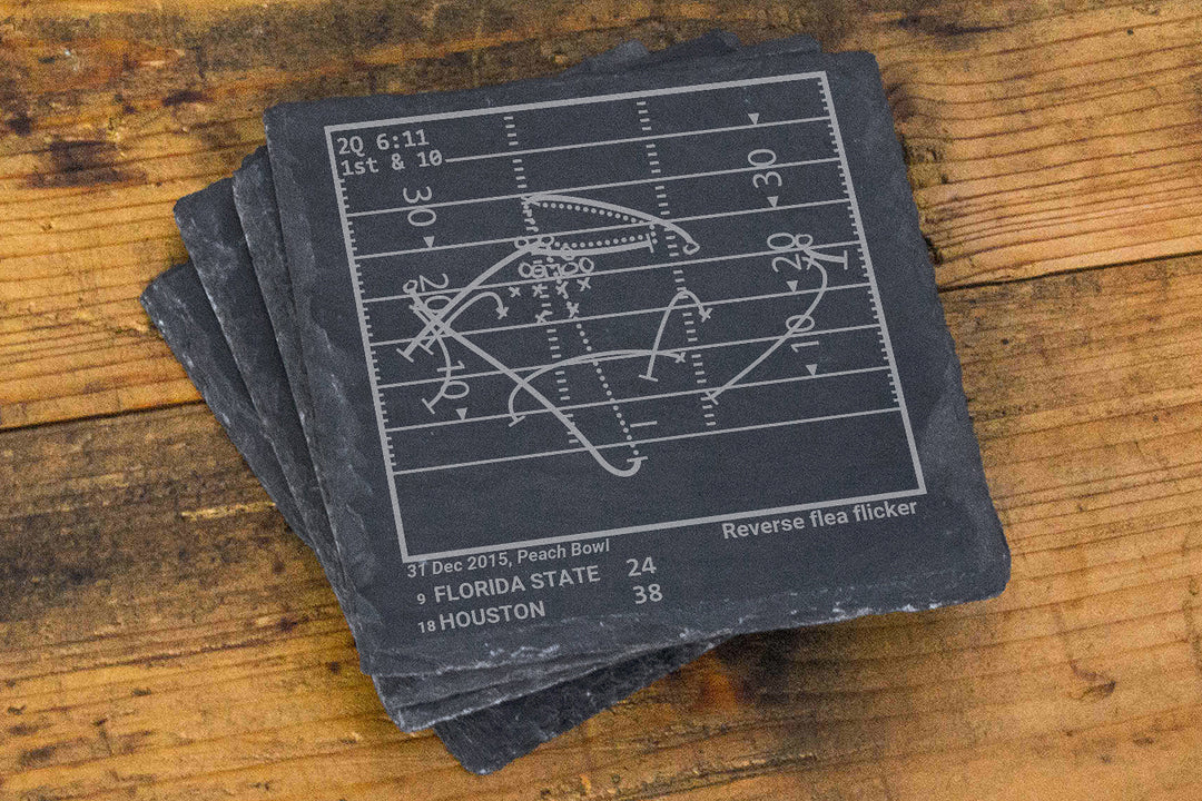 Greatest Houston Football Plays: Slate Coasters (Set of 4)