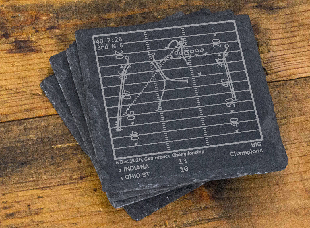 Indiana Football Greatest Plays: Slate Coasters (Set of 4)