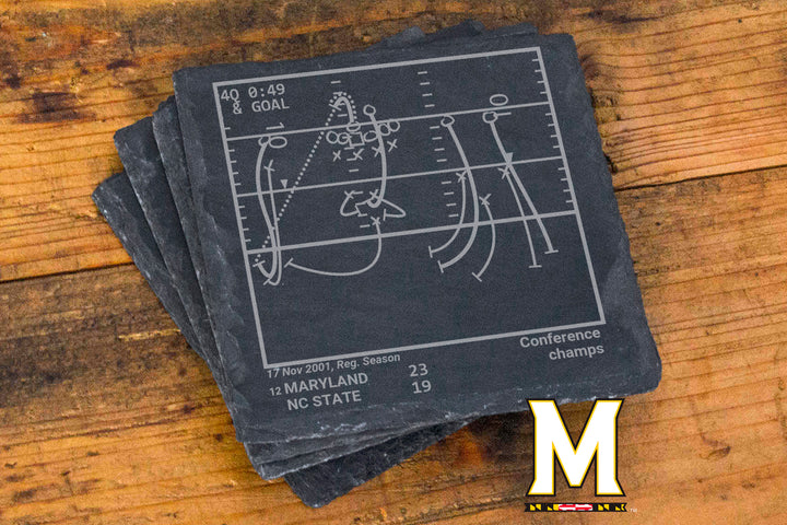 Maryland Football Greatest Plays: Slate Coasters (Set of 4)