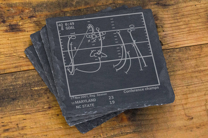 Greatest Maryland Football Plays: Slate Coasters (Set of 4)