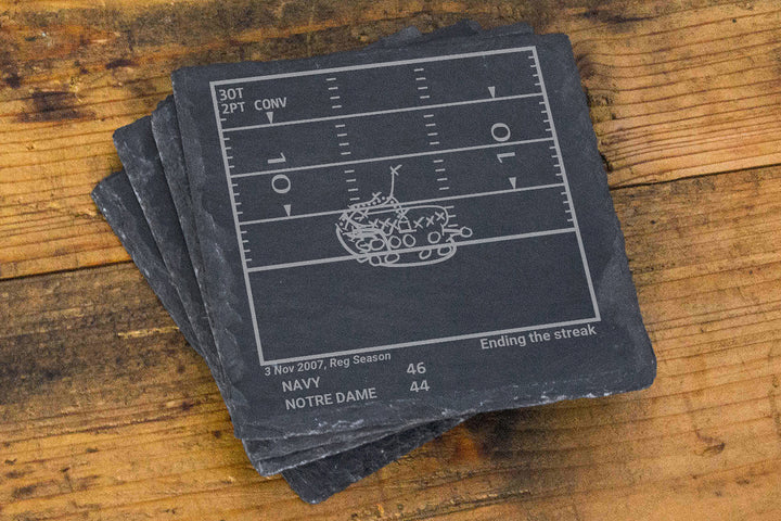 Greatest Navy Football Plays: Slate Coasters (Set of 4)