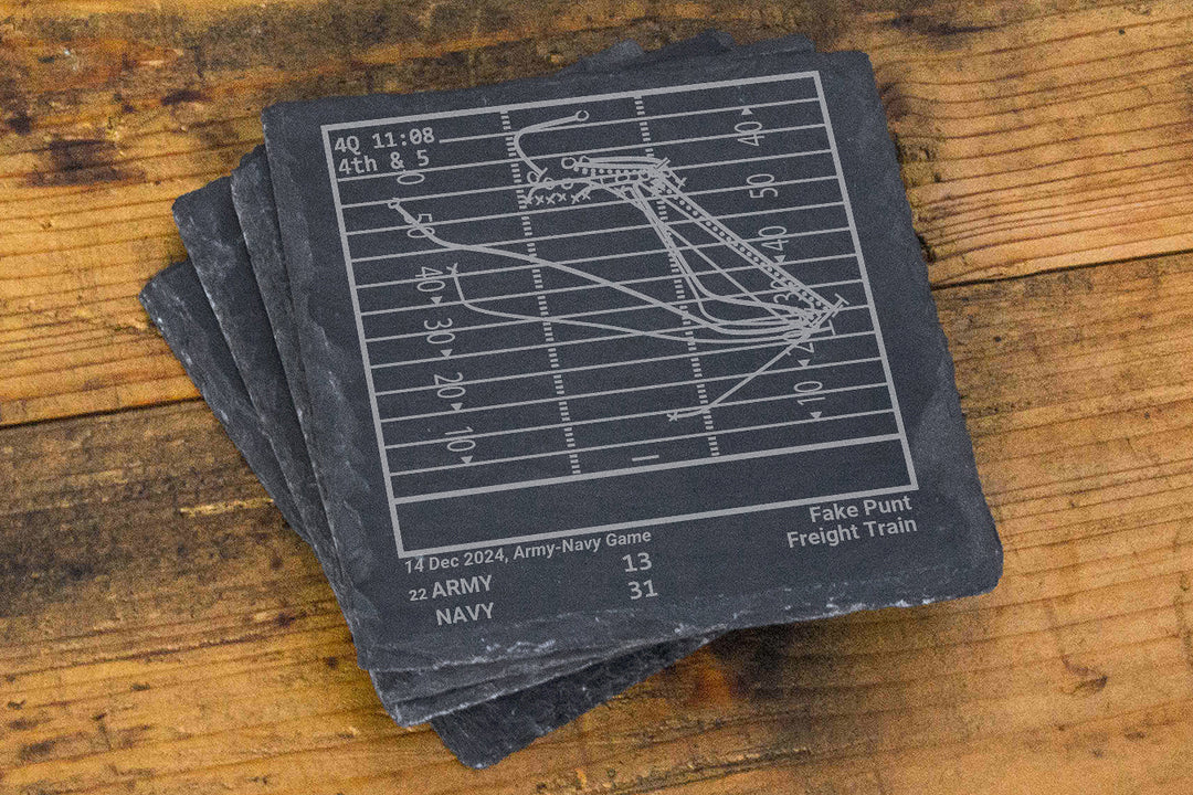 Greatest Navy Football Plays: Slate Coasters (Set of 4)