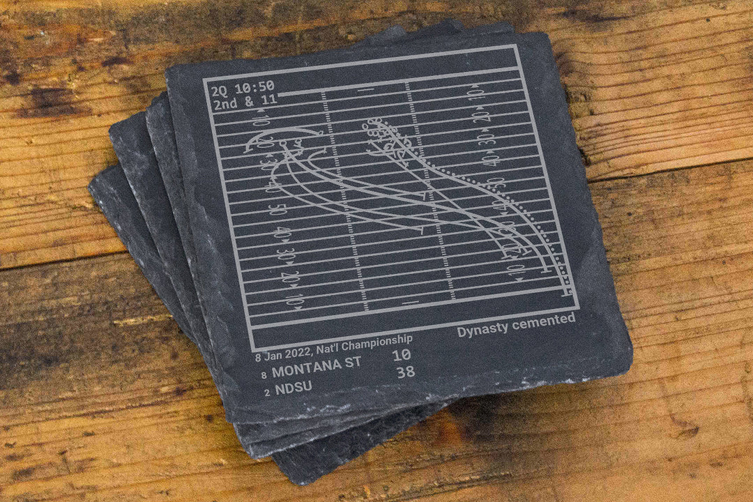 Greatest North Dakota State Football Plays: Slate Coasters (Set of 4)