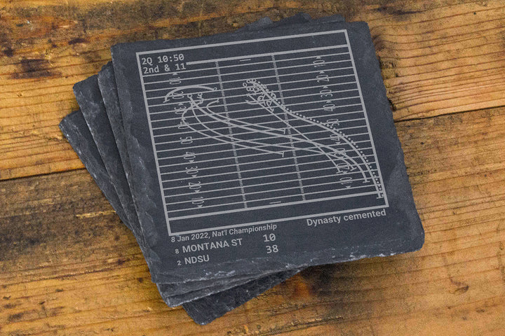 Greatest North Dakota State Football Plays: Slate Coasters (Set of 4)