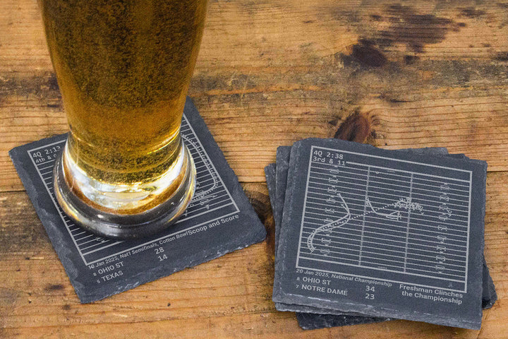 <b>2025 Champions</b> Ohio State Football Plays: Slate Coasters (Set of 4)