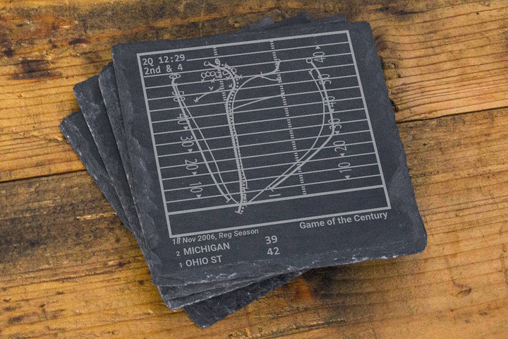 Greatest Ohio State Football Plays: Slate Coasters (Set of 4)