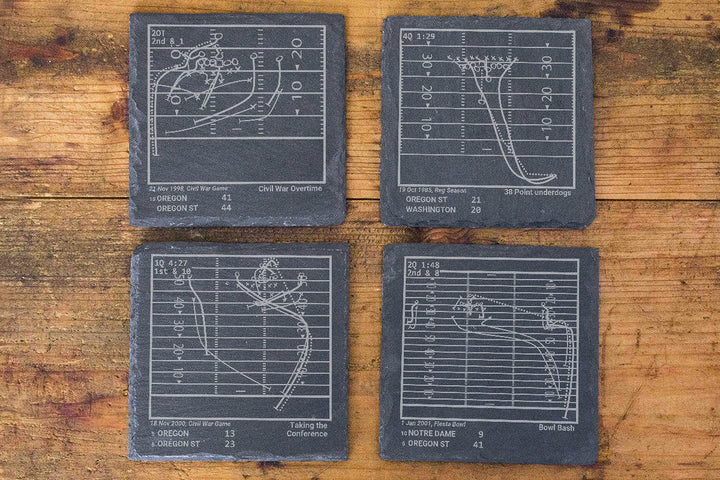 Greatest Oregon State Football Plays: Slate Coasters (Set of 4)