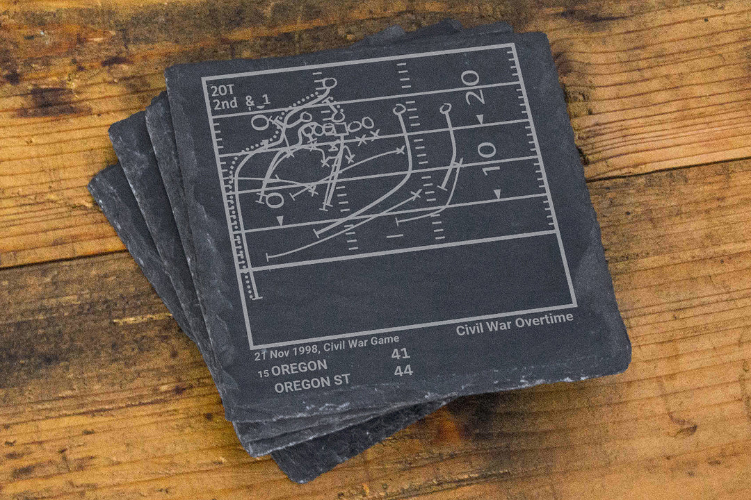 Greatest Oregon State Football Plays: Slate Coasters (Set of 4)