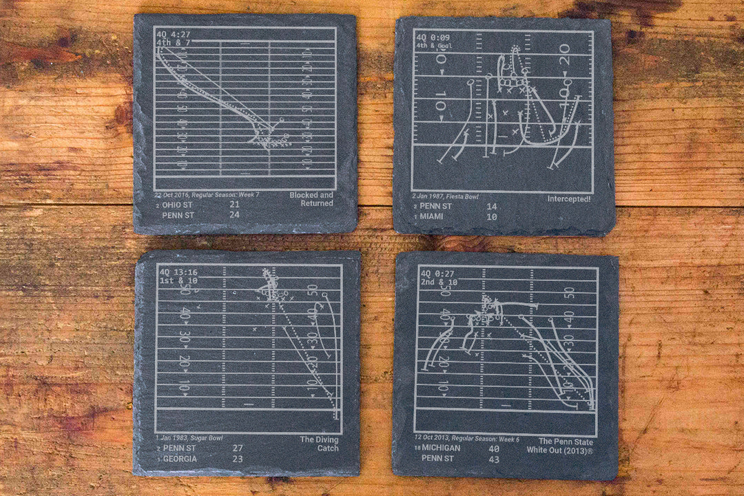 Penn State Football Greatest Plays: Slate Coasters (Set of 4)
