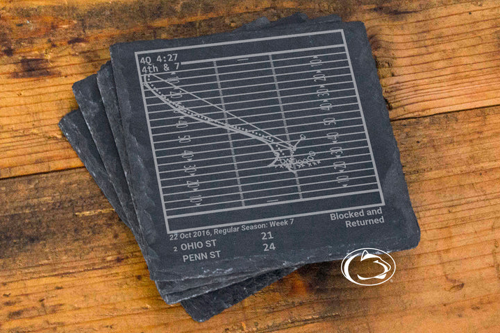 Penn State Football Greatest Plays: Slate Coasters (Set of 4)